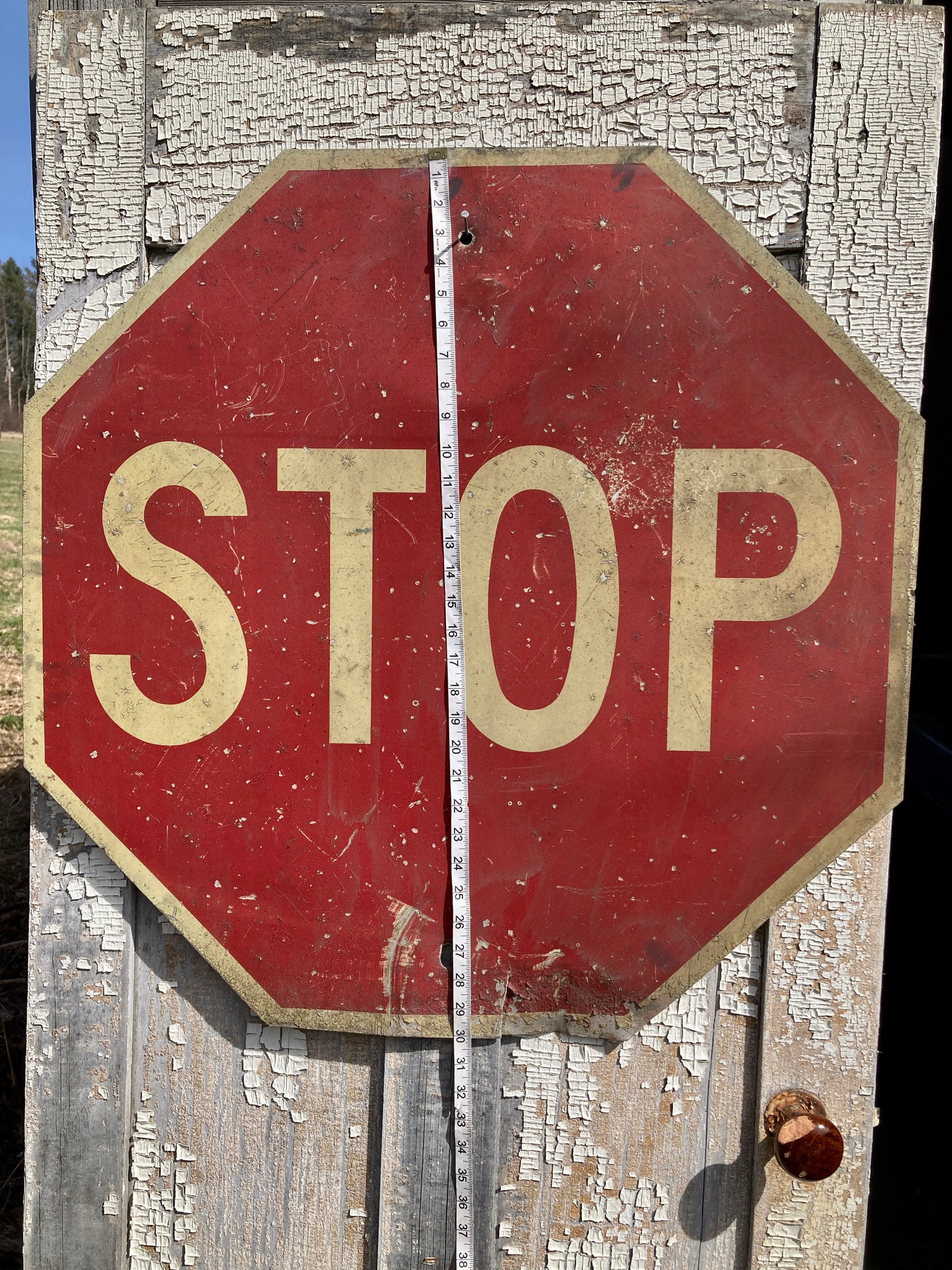 Stop Sign , Road Highway Sign , Man Cave Wall Art , Vintage
