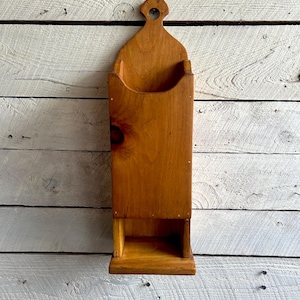 Farmhouse wood mail holder handmade painted hangs on wall or counter storage