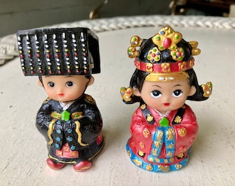 Korean figures miniature man and woman wedding figurines cake topper Korean figurines
