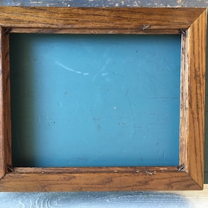 Wood frame - rustic - primitive - ribbed picture frame - farmhouse - brown - wall decor