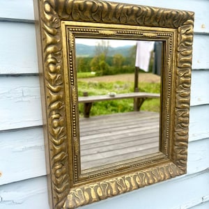 Carved gold wood frame mirror farmhouse  design  mirror and frame