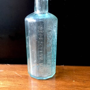 3 Blue Green Antique Glass Bottles - Root Beer Extract - 20s - Small ...
