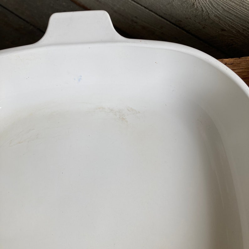 60s Corning Ware casserole with lid Pyrocetsm blue corn flower square with handles image 9