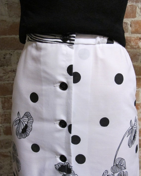 1960s Black White Skirt - Long Skirt - 1960s - Vi… - image 4