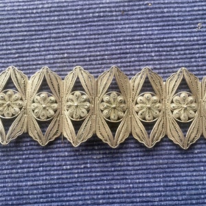 Zilveren filigraan brede schakelarmband - etnisch - boho - hippie - Turks - Grieksj