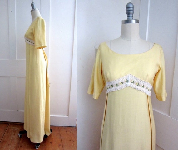 60s Yellow Prom Dress - Sylvia Ann - Maxi - Short… - image 2