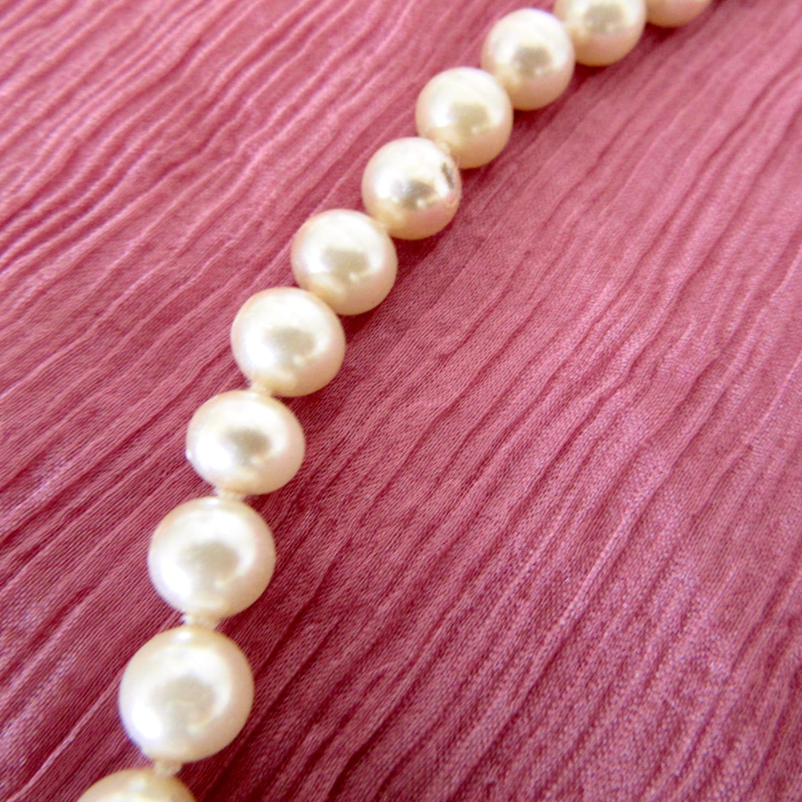 Faux Pearl Necklace Gold Tone Clasp 5mm Costume Etsy