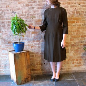 Vintage Brown Wool Dress Early 60s Amish Hipster Fully Lined Good Work ...