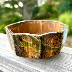 Ceramic bowl - stoneware bowl -  brown bowl - trinket bowl - texture - glazed