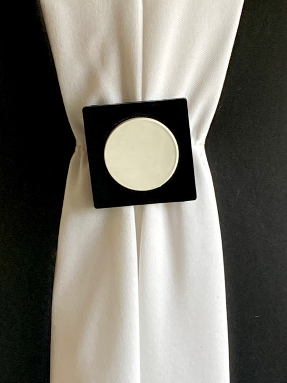 70s black white Maxi Dress - Prom dress Polyester… - image 5