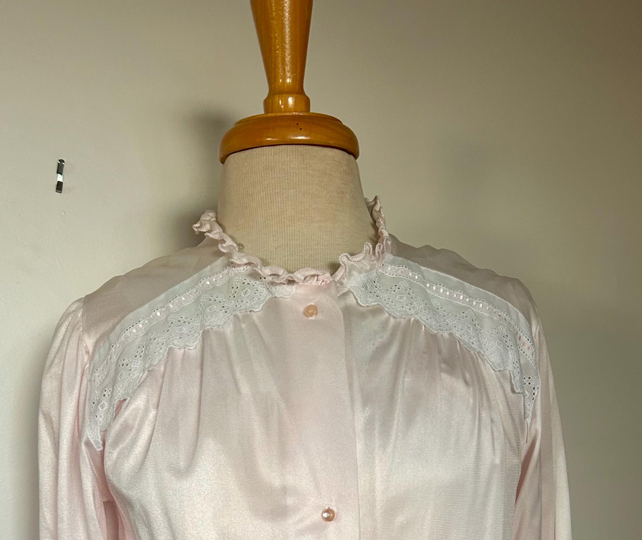 Déshabillé Peignoir Pinup Rétro - Couleur Rose Pâle, Manches évasées, Taille Unique, Neuf Avec étiquettes
