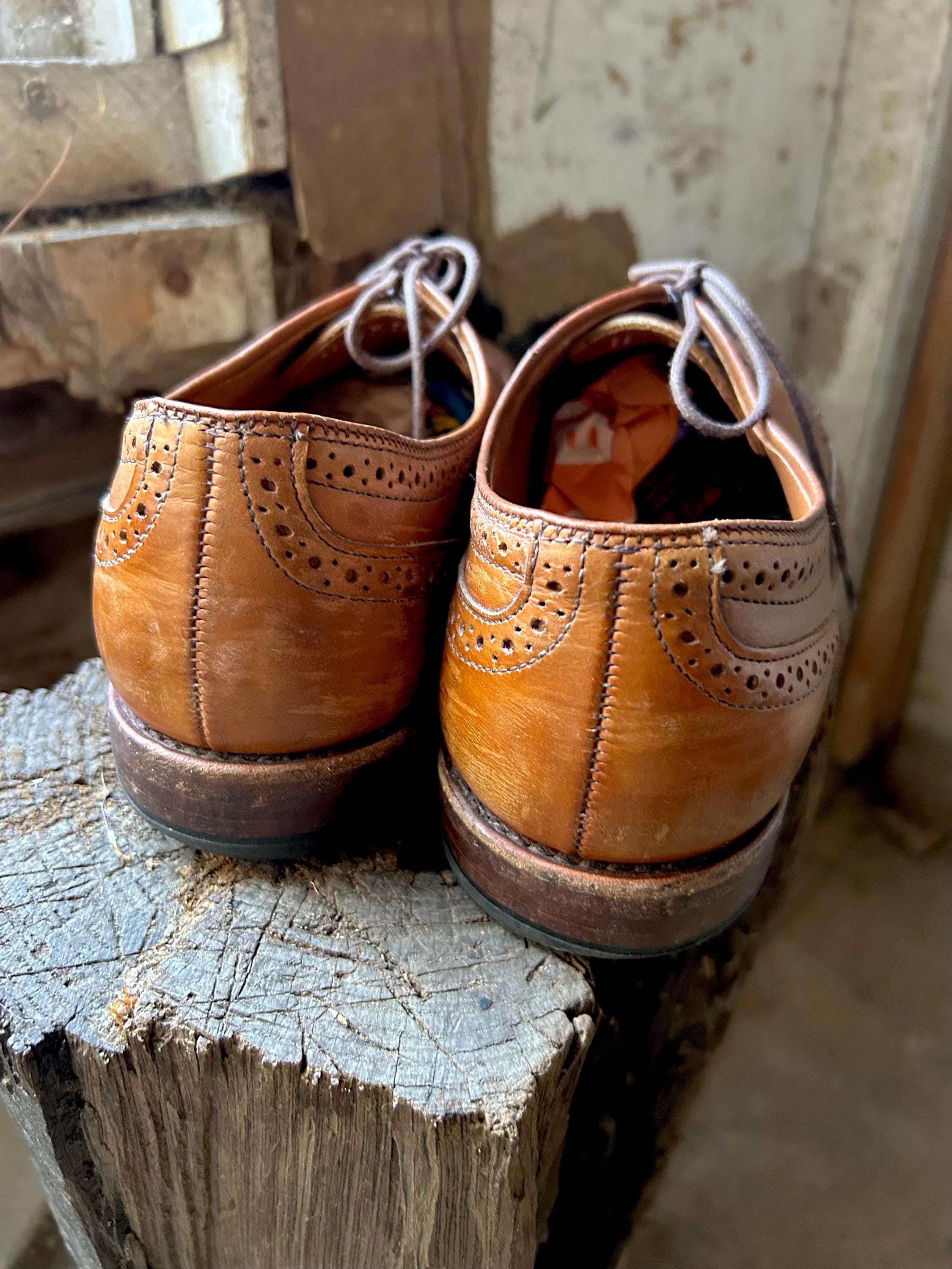 Allen Edmonds Mens Cognac Brown Leather Wigtip Lace Up Oxford Shoes 13B Ebay Allen Edmonds Brown Wingtips - Lace up - Oxfords - Mens  main image 3
