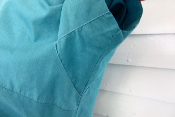 50s Teal cotton blend dress - early 60s - day dre… - image 6