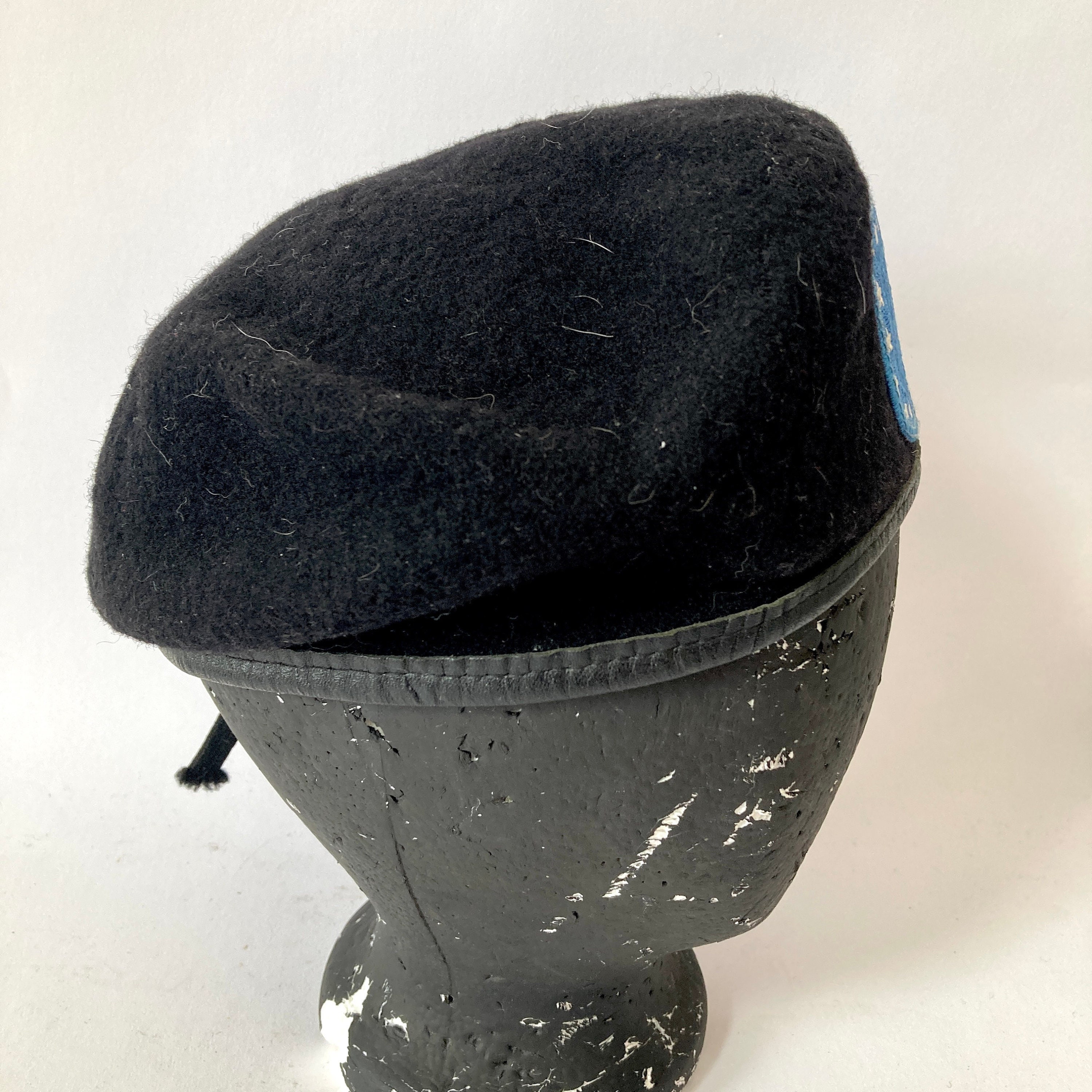 Vintage Black Army Garrison Collection Wool Beret Hat Blue - Etsy