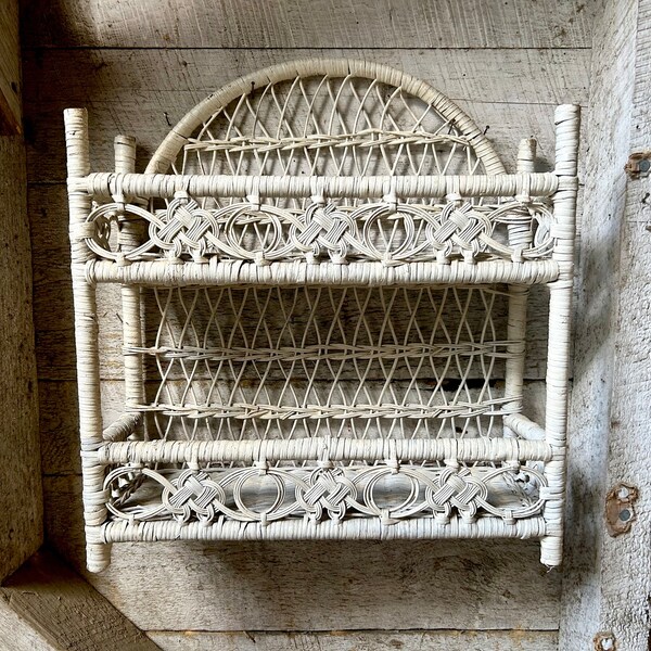 Farmhouse White Bathroom Wall Shelf Etsy