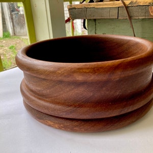 wood salad bowl  1 serving bowls large round bowl