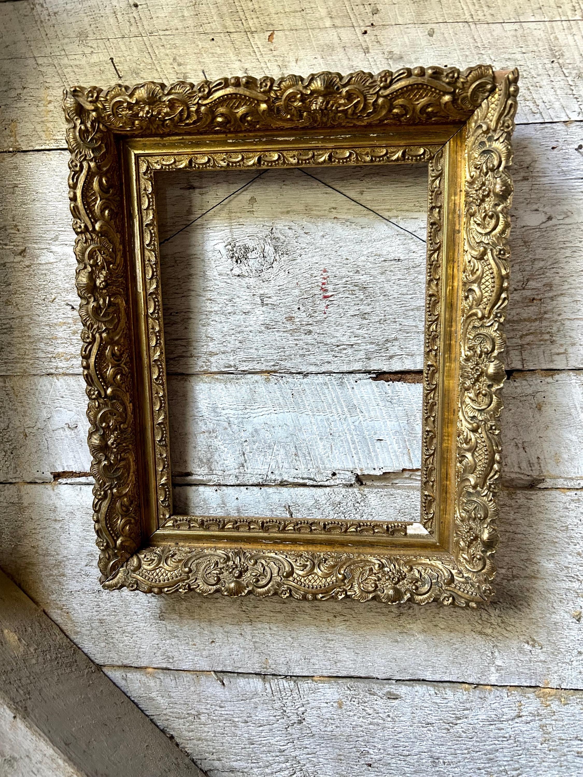 アンティーク】くすんだゴールドの木製額縁 ヴィンテージフレーム