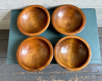 4 wood salad bowls farmhouse salad serving bowls hand turned primitive rustic