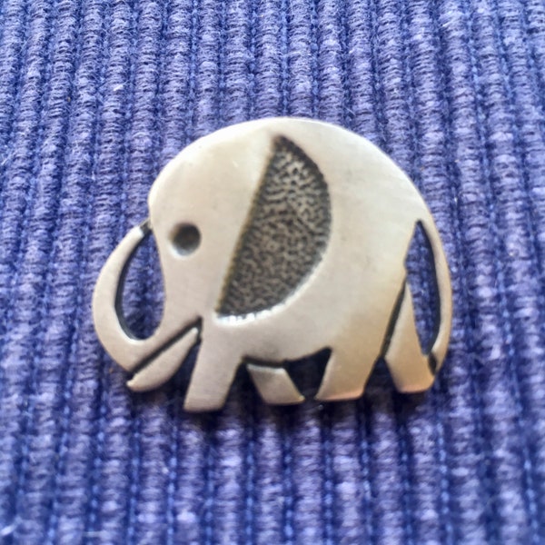 Elephant brooch pewter AJR co mid century