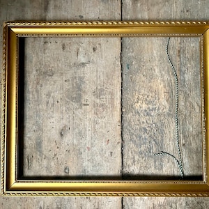 Carved gold wood picture frame ornate detail vintage frame  farmhouse frame