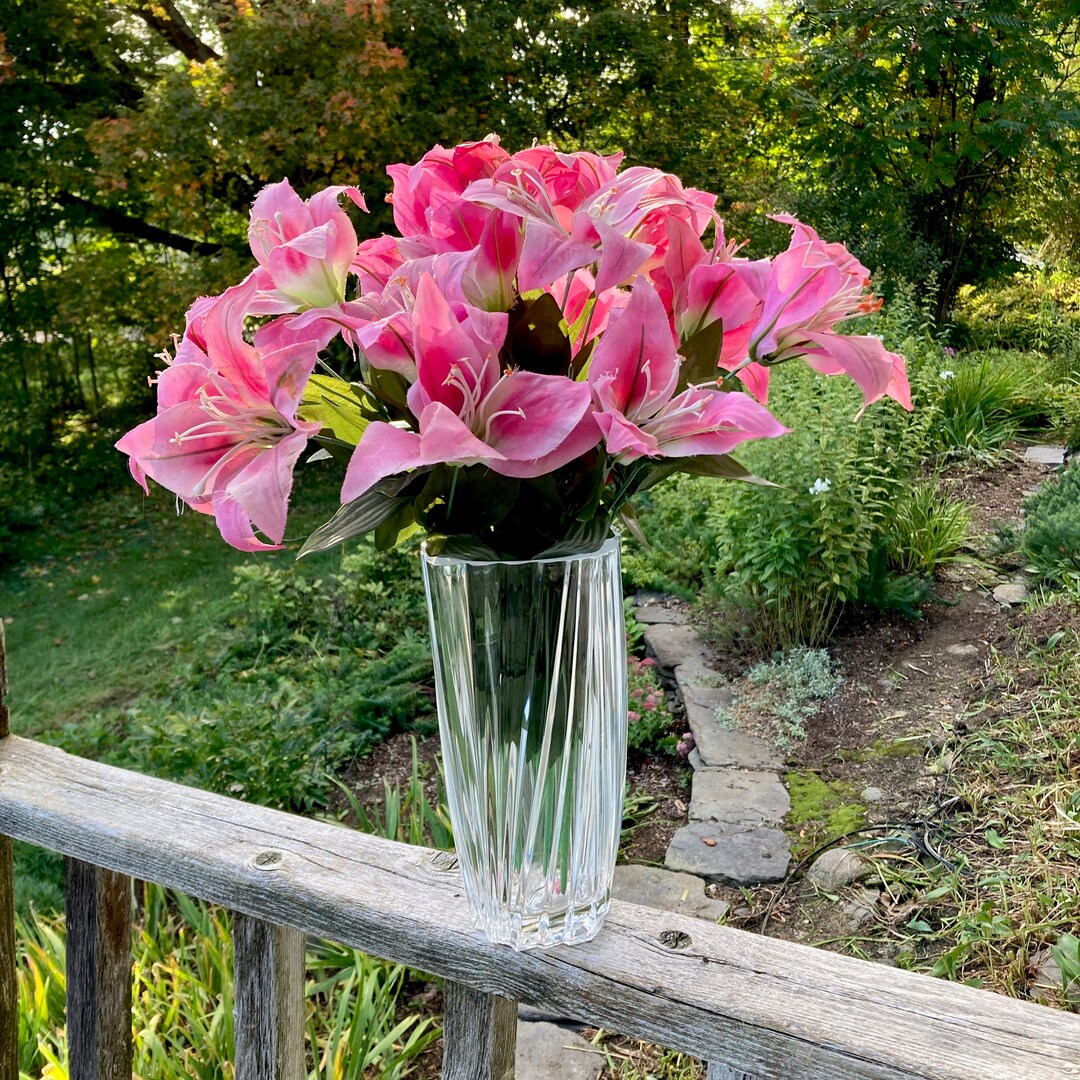 Crystal Clear Cut Glass Large Very Heavy Vase Flower Vase Etsy