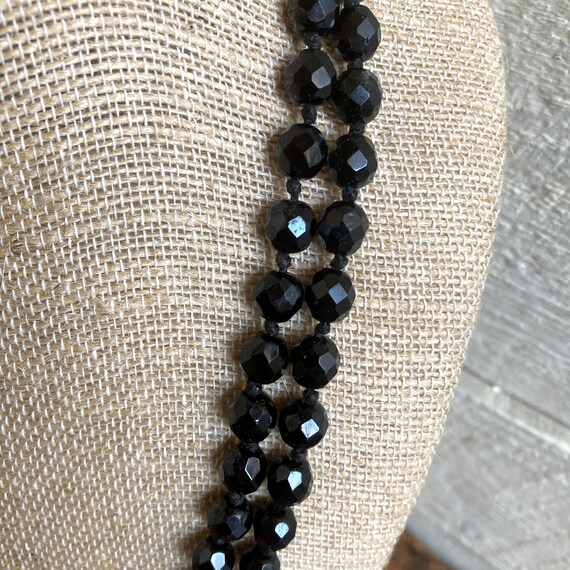 Black Austrian crystal faceted bead double neckla… - image 3