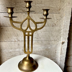 Brass candelabra 3 candles solid brass candle holder