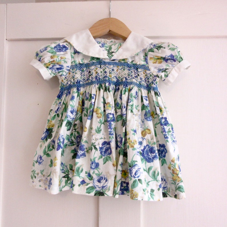 Vintage Toddler Smocked Dress Little Girls Dress White & - Etsy