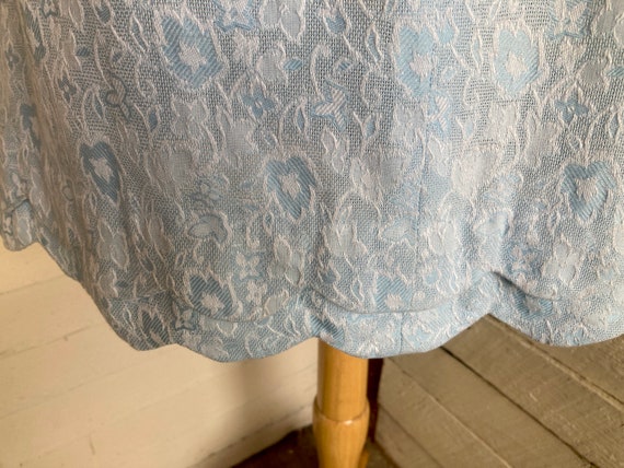 70s light blue sleeveless polyester knit dress sl… - image 5
