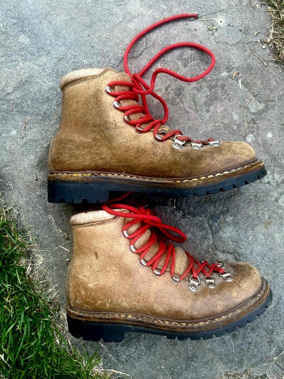 Vintage Vendramini Boots Mens 8 Hiking Mountaineering Leather Made In Italy VENDRAMINI Italian Hiking Boots Vintage Alpine  main image 2