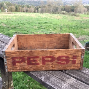 Holz Pepsi Kiste - Sodakiste - Stabile Kiste - Aufbewahrungskiste - Werbung