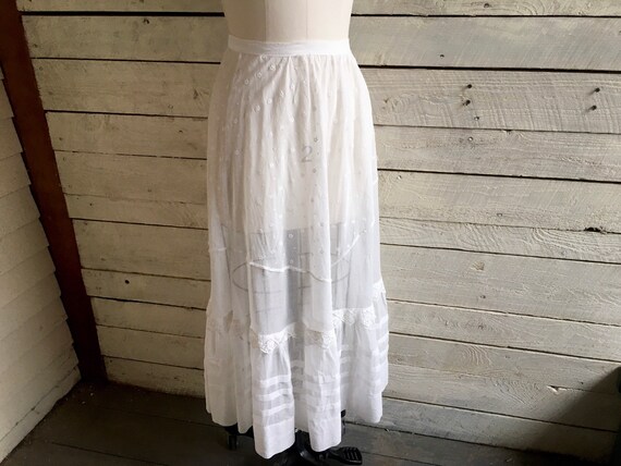 Edwardian slip t- sheer batiste cotton half slip -