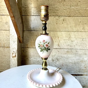 Milk glass pink boudoir lamp hobnail texture glass boudoir white lamp bedside table lamp