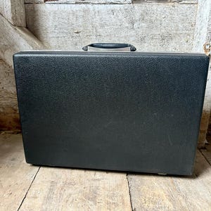 Attaché-case rigide Samsonite années 60, gris anthracite, milieu du siècle