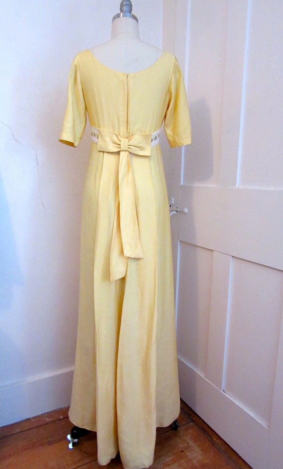 60s Yellow Prom Dress - Sylvia Ann - Maxi - Short… - image 3