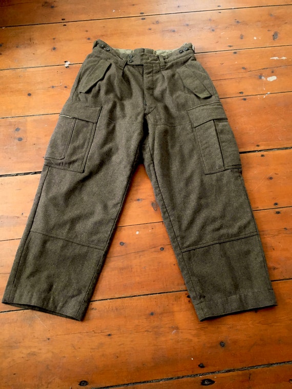 German heavy wool military pants - olive green me