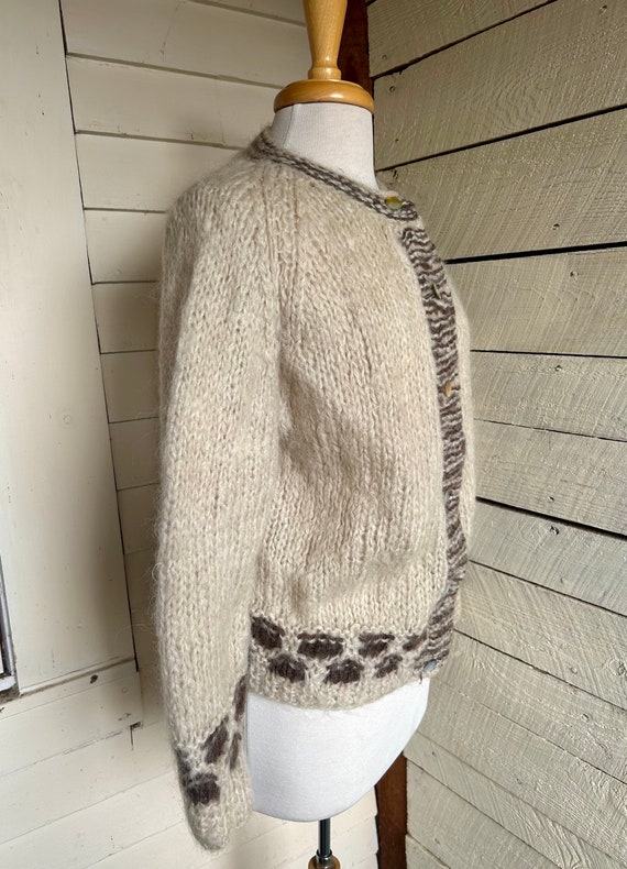 Vintage mohair cardigan sweater Italy 60s natural… - image 5