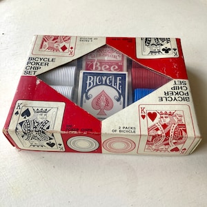 ポーカーチップ カード ポーカーセット ミッドセンチュリー 赤 白 青 チップ