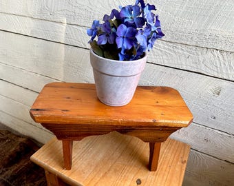 Boerderij houten kruk plantenstandaard melkkruk - opstapje rustiek primitief handgemaakt