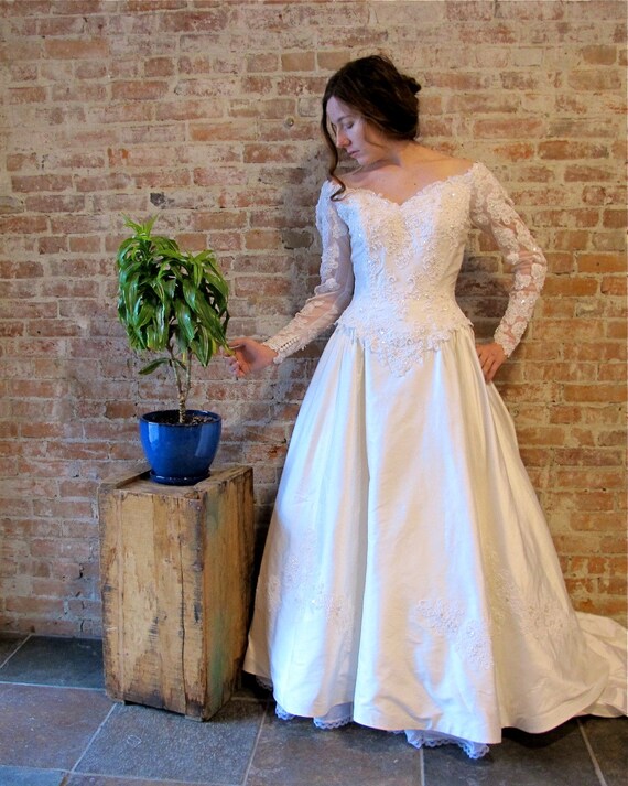 vintage silk wedding dress