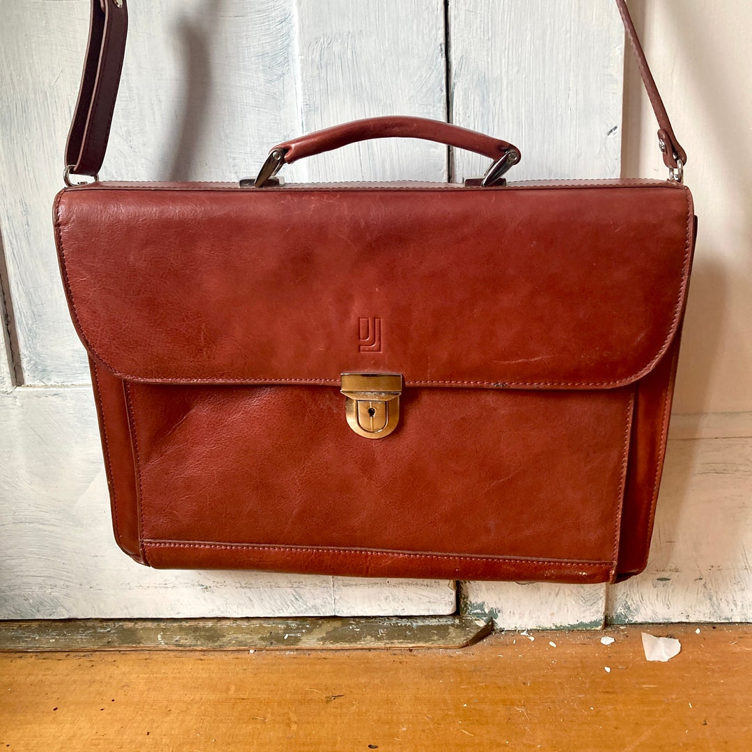 Brown Leather Laptop Bag Briefcase Messenger Bag Vintage Leather Bag