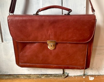 Braune Leder Laptoptasche - Aktentasche - Umhängetasche - Vintage Ledertasche - Unisex