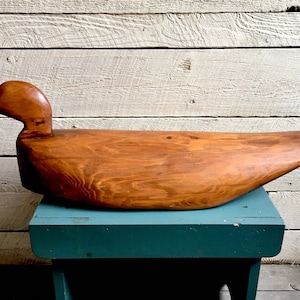 Primitive hand carved decoy bird - folk art - duck decoy - rustic decorart