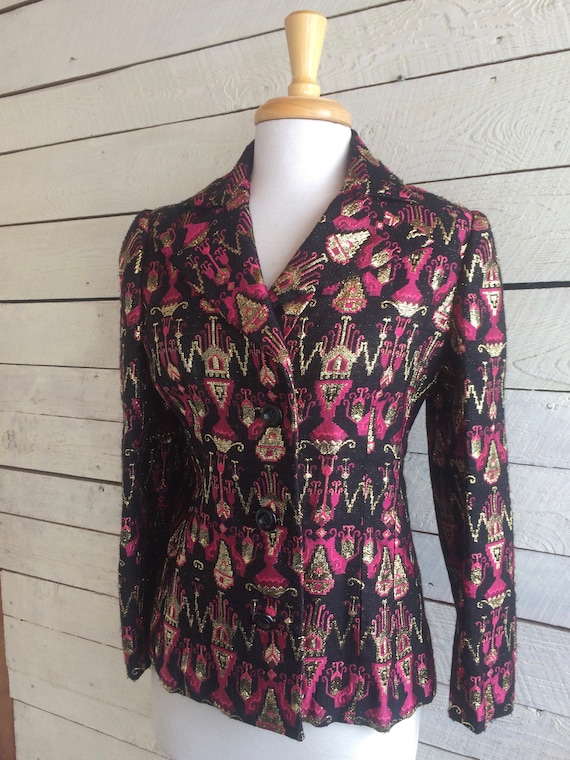 I. Magnin Jacket - 60s - formal jacket - gold thr… - image 2