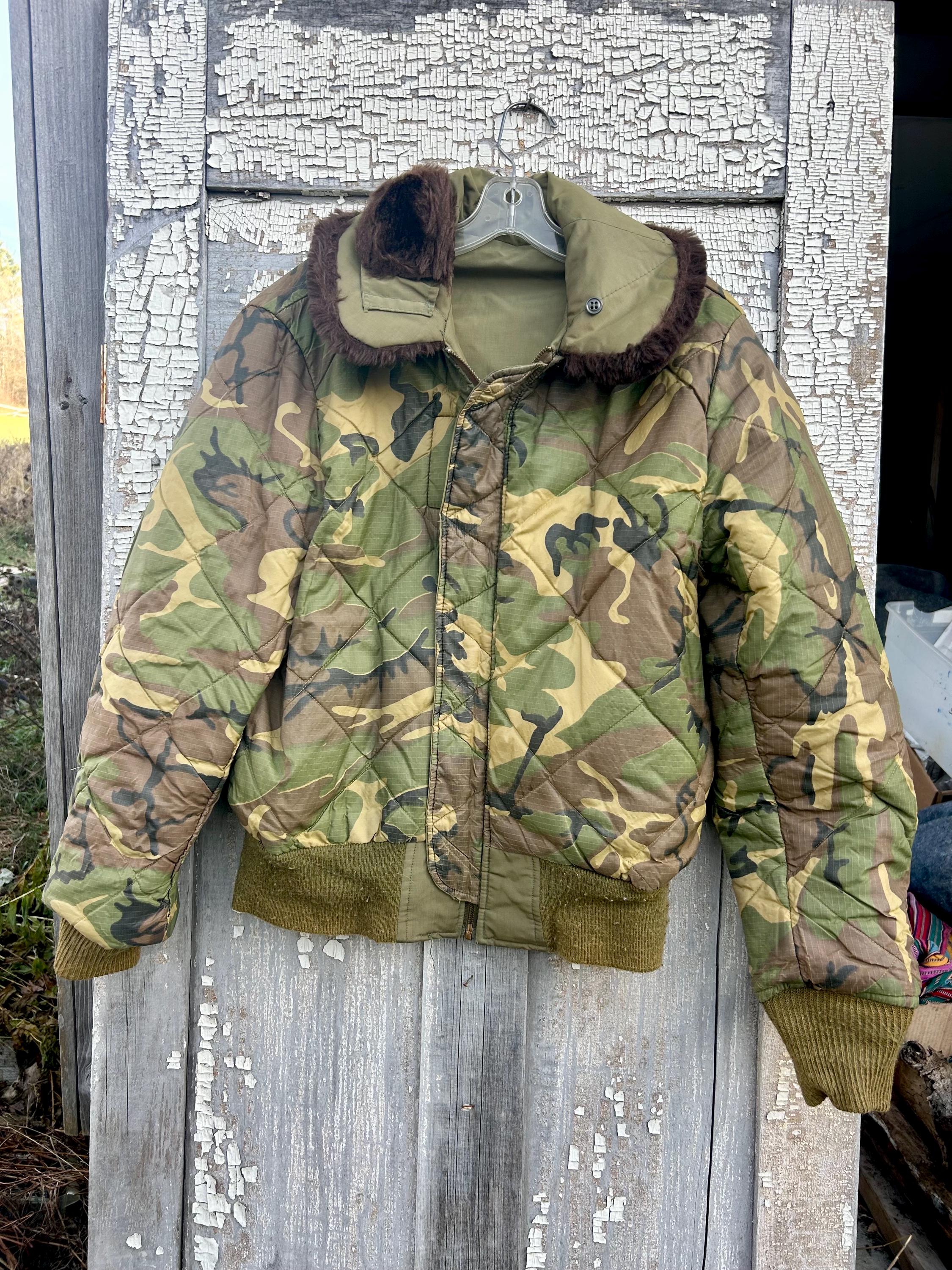 Army Air Forces Green Flight Jacket Reversible Camo Military 