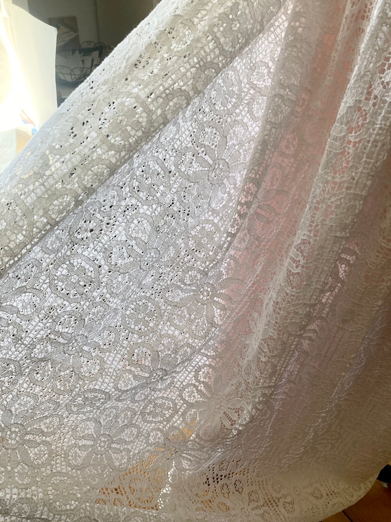 60s pink maxi dress sleeveless white lace overlay… - image 8