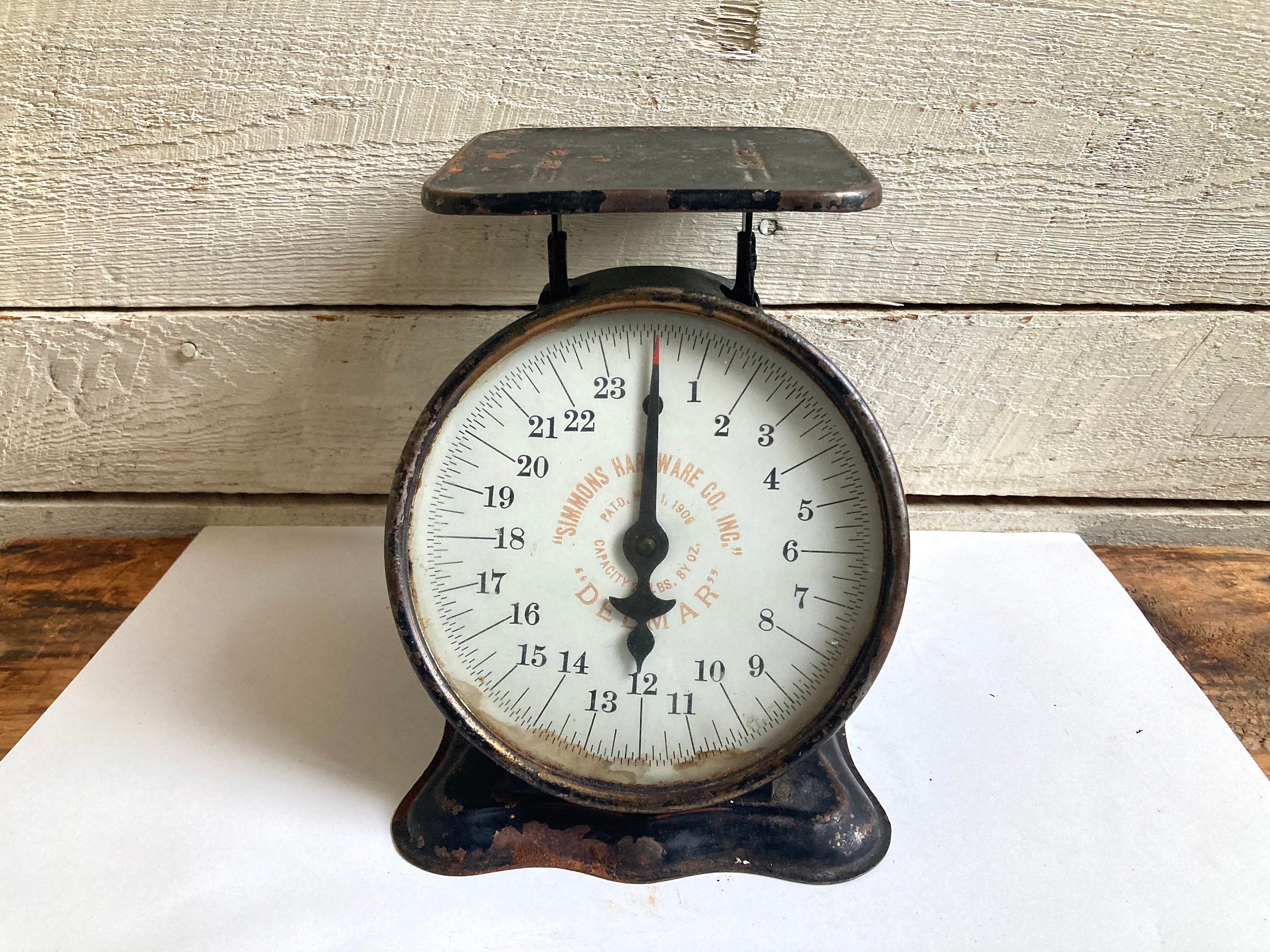 Antique Farmhouse Kitchen Scale Delmar Family Scale 24 Pounds by Ounces Black Distressed Etsy