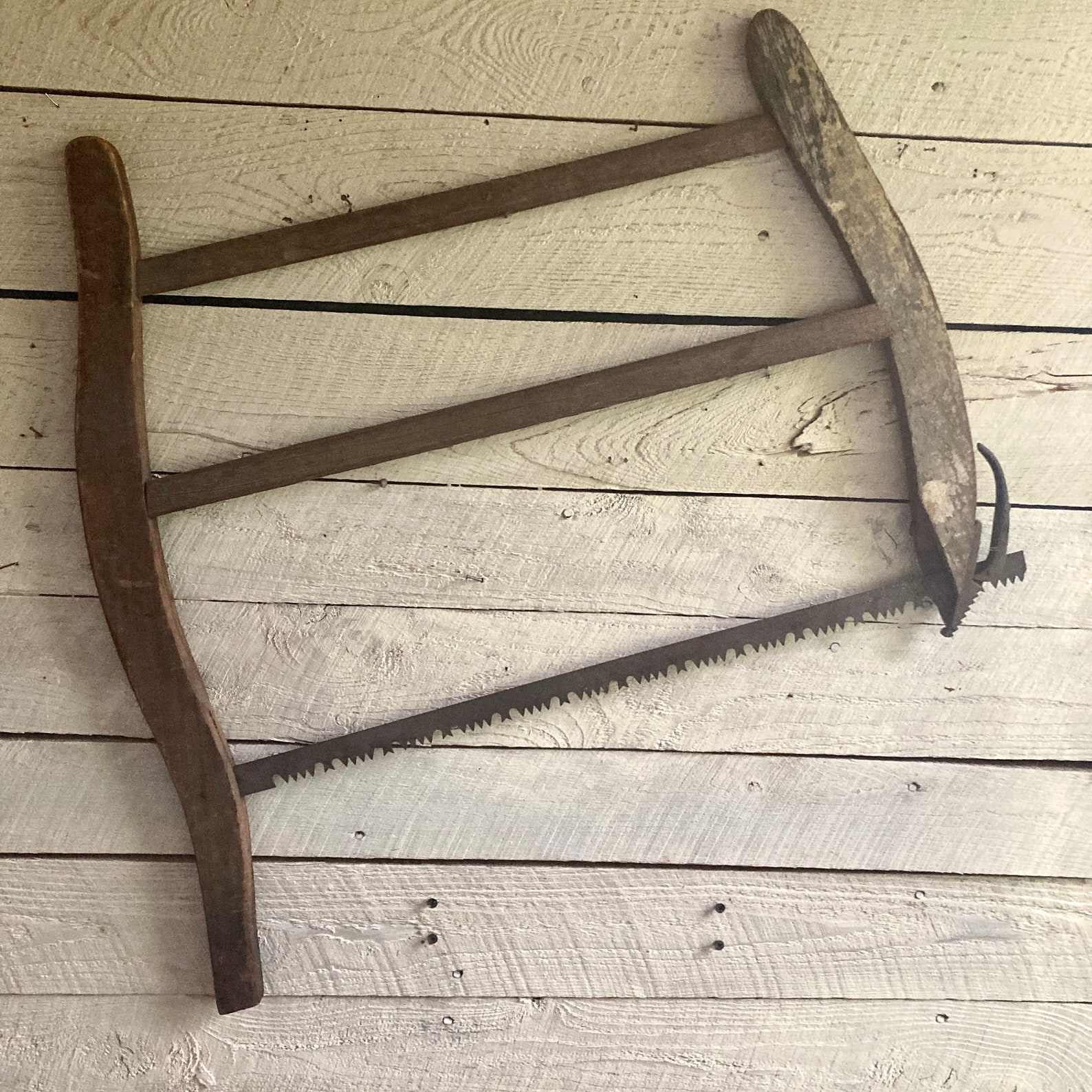 Farmhouse Antique Bow Saw Primitive Rustic Decor Cross Cut Saw Buck Saw ...