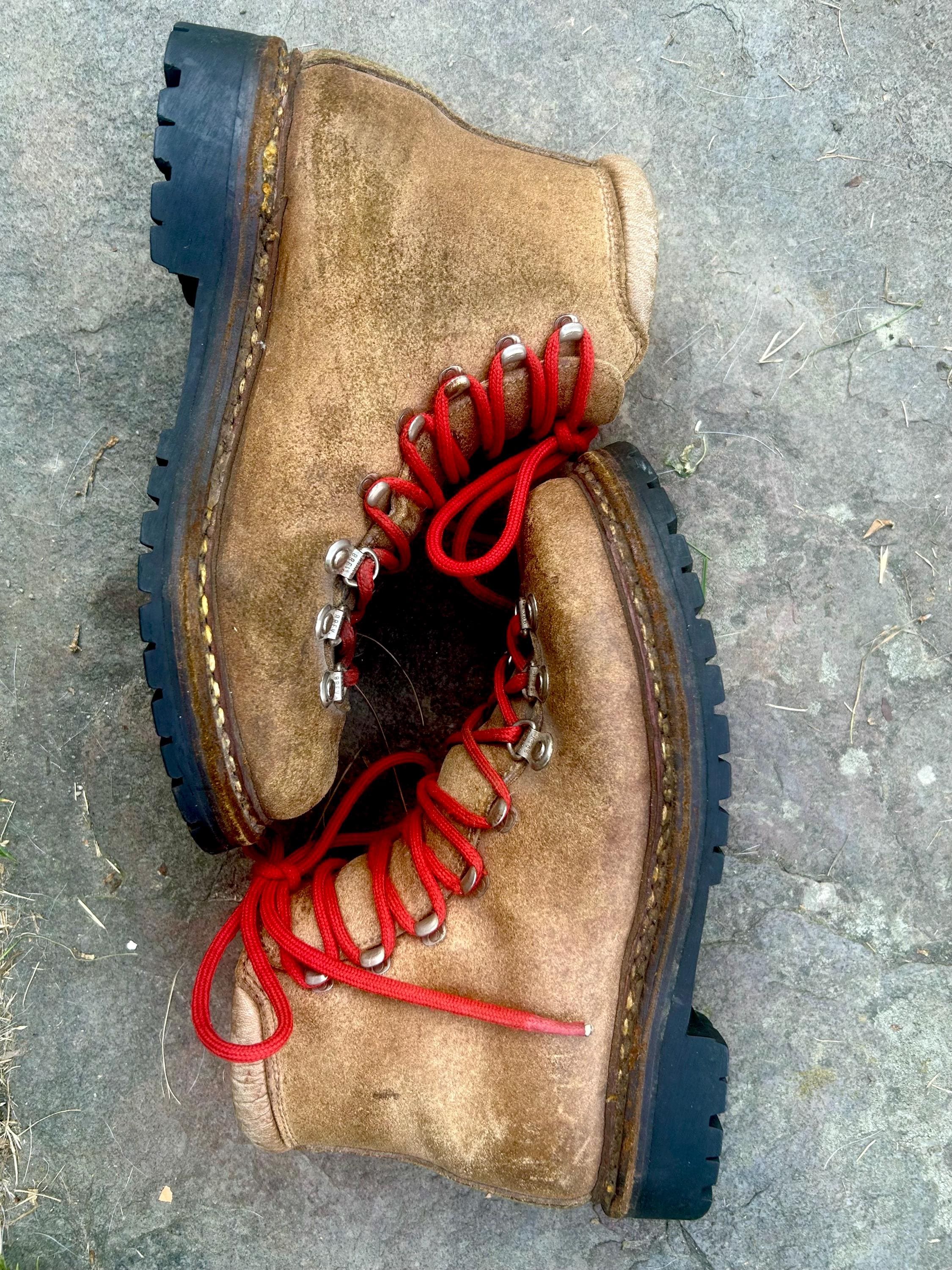 Fabiano Men? 8 Narrow Hiking Boots Brown Leather Lug Lace Rugged Italy VTG RARE Fabiano Italy Vintage Hiking Mountaineering | Mercari main image 4