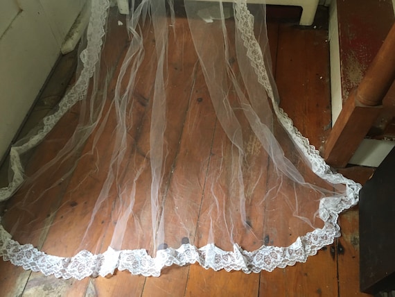 Wedding Cathedral Veil - Lace Veil - Long Veil - H